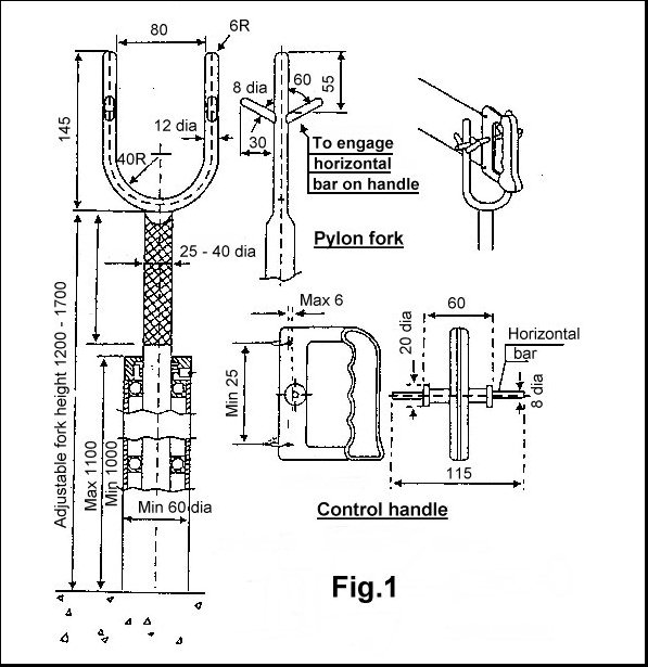 Pylon yoke and handle